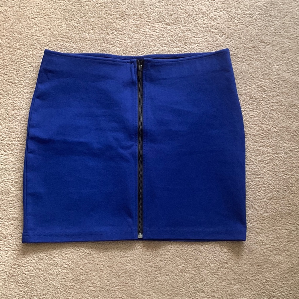 Forever 21 blue mini skirt with zip